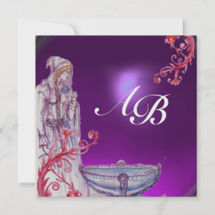 Convites VIVIEN MONOGRAM ametista roxo gelo