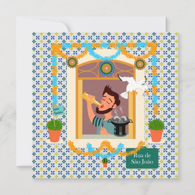 Convites Vizinho da Festa Português do santo John Português (Frente)