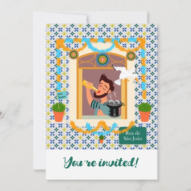 Convites Vizinho da Festa Português do santo John Português (Frente)