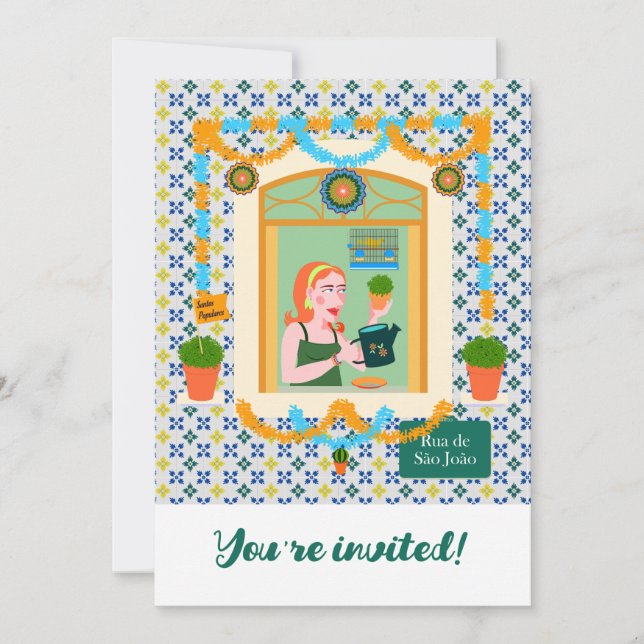 Convites Vizinho da Festa Português do santo John Português (Frente)