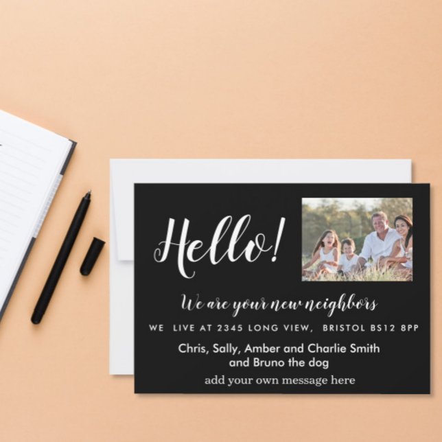 Convites Vizinho de Olá Editável, Novo Endereço, introdução (Criador carregado)