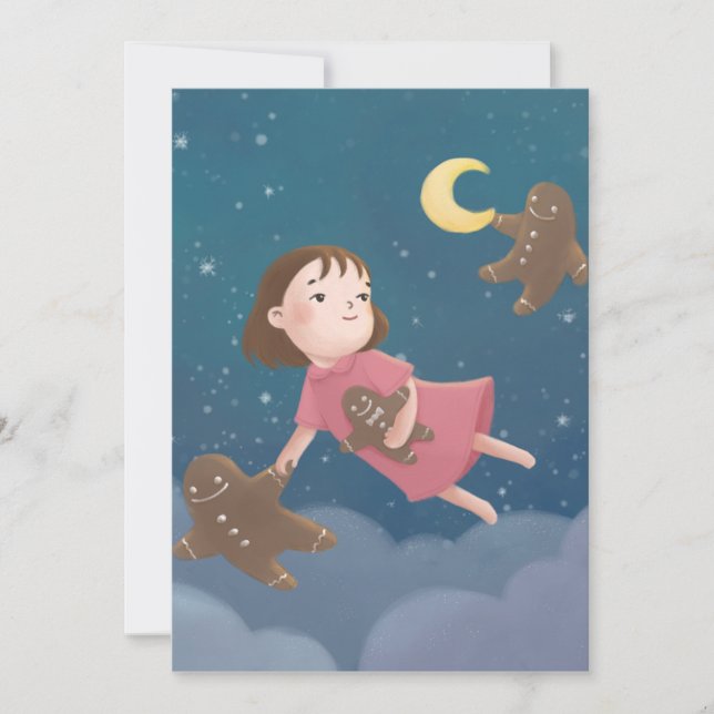 Convites Voando com Sonho de Biscoitos Gingerpão (Frente)