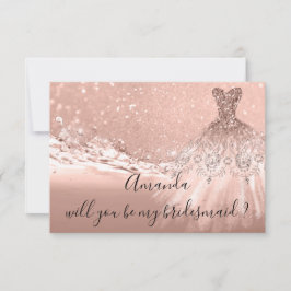 Convites Você, Bridesmaid Glitter Ocean Rosa