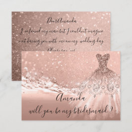 Convites Você, Bridesmaid Glitter Ocean Rosa