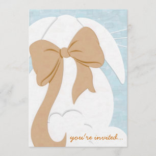 Convites Você é coelho branco convidado com Brown que o