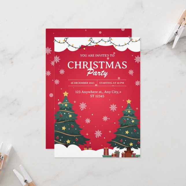 Convites Você É Convidado Para A Festa De Natal (Frente/Verso In Situ)