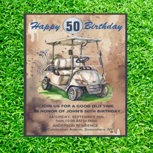 Convites Você é Convidado para uma Festa de Golfe "Fif-tee"