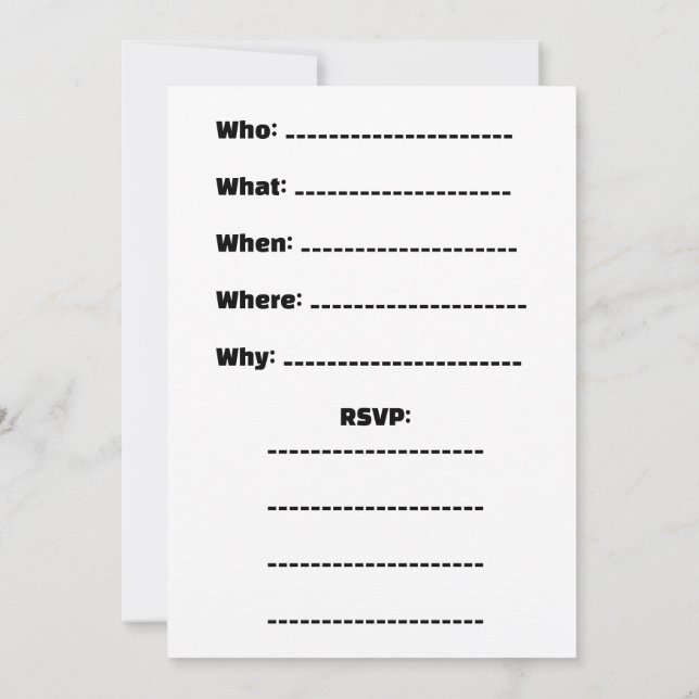 Convites "Você é convidado. Você vem ou não?" (Verso)