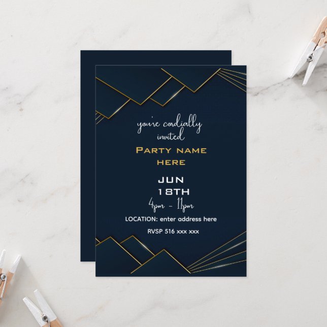 Convites Você é cordialmente convidado a personalizar (Frente/Verso In Situ)