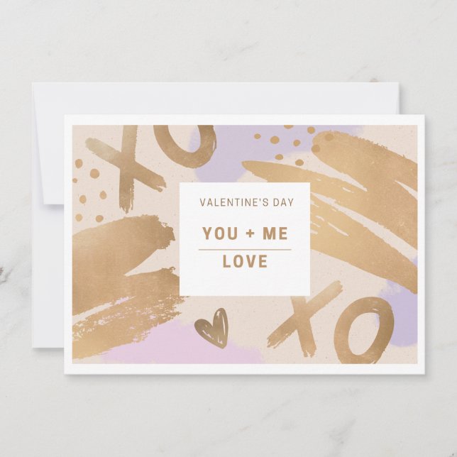 Convites Você e eu amamos o Dia de os namorados XOXO (Frente)