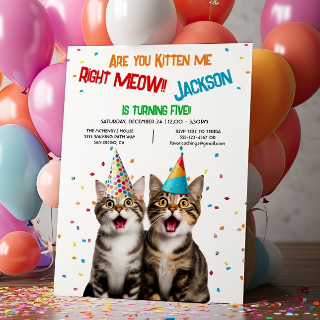 Convites Você é Kitty, eu sou o Meow Festa de aniversário 2 (Criador carregado)