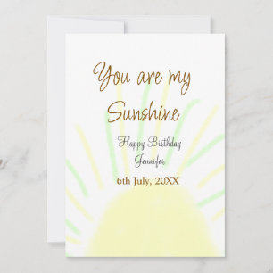 Convites Você é meu aniversário de pastel amarelo sunshine