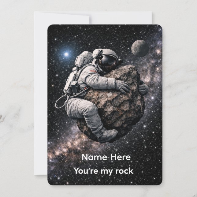 Convites Você é meu Astronauta Divertido do Espaço Amor  (Frente)