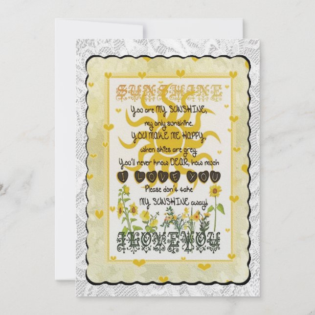 Convites Você é meu sol. (Verso)