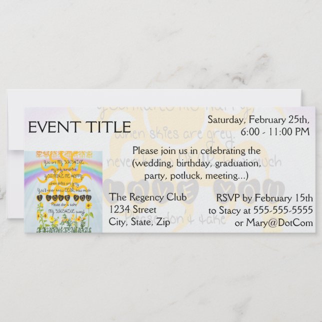 Convites Você É Meu Sol (Frente)