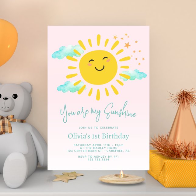 Convites Você É Meu Sol Aniversário de 1 Ano  (Criador carregado)