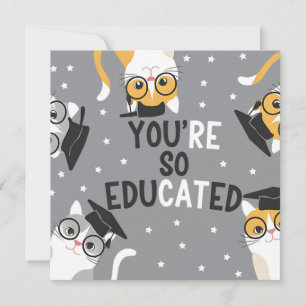 Convites Você É Muito Educado Formatura de Gato Divertido