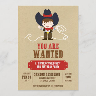 Convites Você É O Chamado De Aniversário Do Cowboy Ocidenta