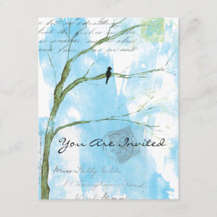 Convites Você é pássaro convidado na colagem do abstrato