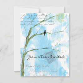 Convites Você é pássaro convidado na colagem do abstrato da