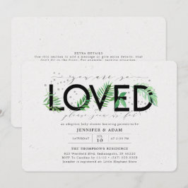 Convites Você É Tão Amado Chá de fraldas De Adoção Tropical