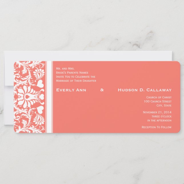 Convites Você escolhe a cor - mostrada como Casamento tema  (Frente)