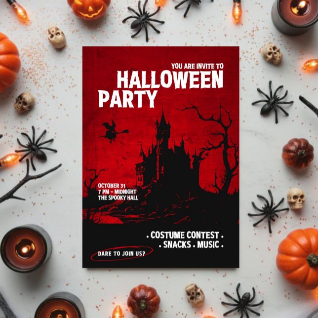 Convites Você está convidado para a Festa de Halloween (Criador carregado)