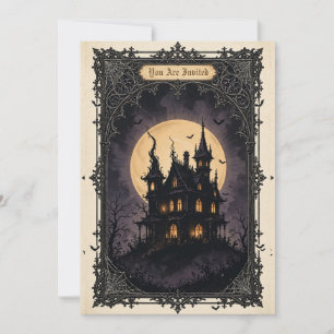 Convites Você Está Convidados Casa Assombrada Halloween Gót