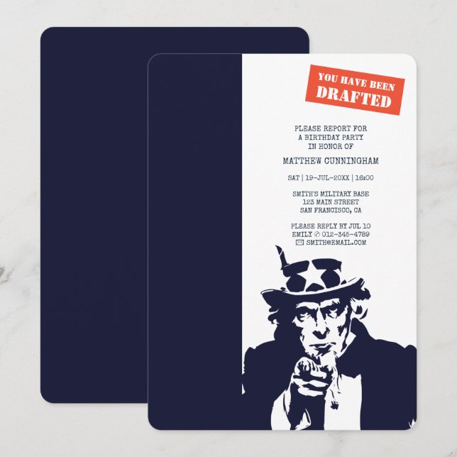 Convites Você Foi Elaborado! Festa de aniversário (Frente/Verso)