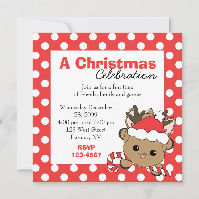 Convites Você gostaria de uma Candy-Cane? (Frente)