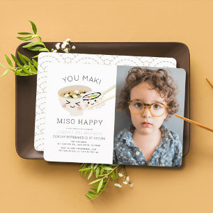 Convites Você Maki Miso Feliz Sopa Sushi Roll Foto Aniversá