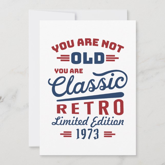 Convites Você não é velho, você é Clássico (Frente)
