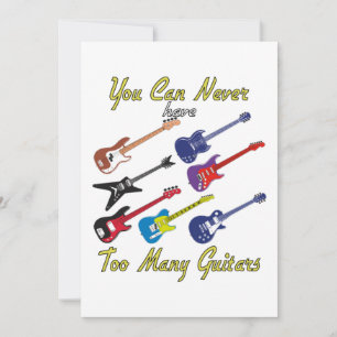 Convites Você Nunca Pode Ter Muitas Guitarras - Coloridas
