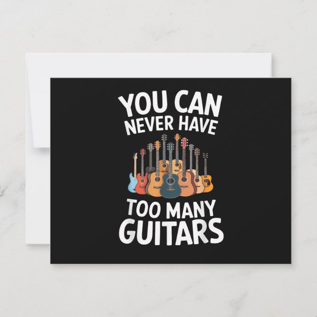 Convites Você Nunca Pode Ter Muitos Violões Músico Divertid (Frente)