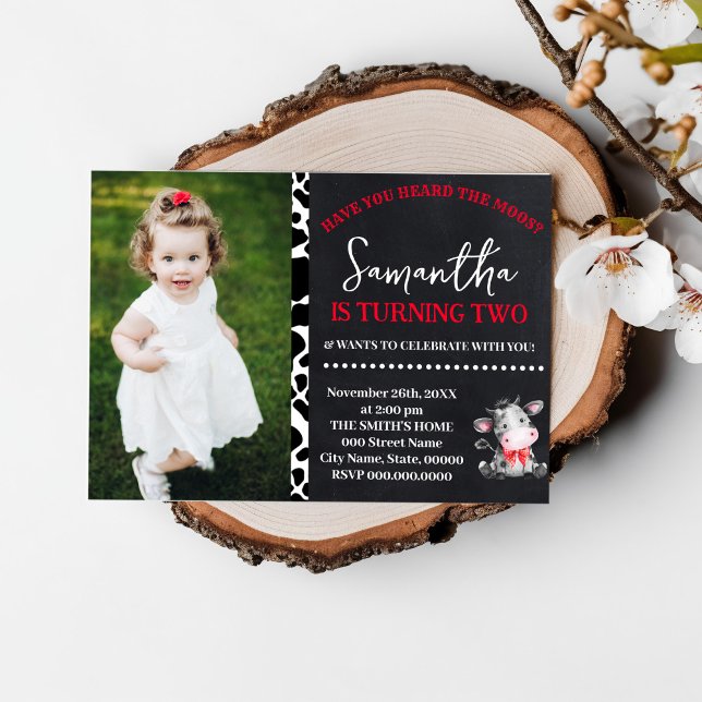 Convites Você ouviu o aniversário da Fazenda Vermelha de Mo (Criador carregado)