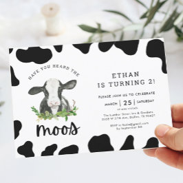 Convites Você Ouviu O segundo aniversário Do Moos Cow Boy?