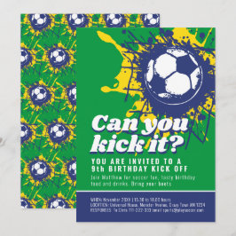 Convites Você pode chutar a bola de futebol verde festa de 