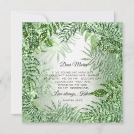 Convites Você Quer Bridesmaid Tropical Glitter Green?
