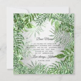 Convites Você Quer Bridesmaid Tropical Glitter Mint Silver?