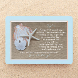 Convites Você Será A Minha Bridesmaid Beach Blue Burlap
