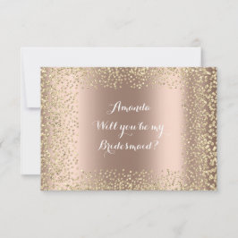 Convites Você Será A Minha Colega De Bridesmaid Rosa Dourad