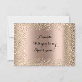 Convites Você Será A Minha Colega De Bridesmaid Rosa Dourad
