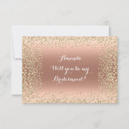 Convites Você Será A Minha Colega De Bridesmaid Rosa Dourad