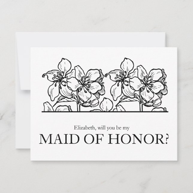 Convites Você será a minha Madrinha de casamento Chic Vinta (Frente)