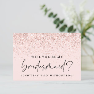 Convites Você Será A Minha Placa De Bridesmaid Leve Rosa?