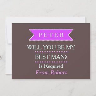 Convites VOCÊ SERÁ MEU BESTMAN Black Roxo, Convidado