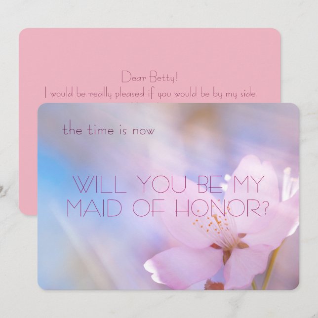 Convites Você será meu florescimento de cereja madrinha de  (Frente/Verso)