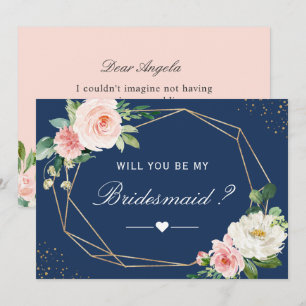 Convites Você Será Meu Marinho De Bridesmaid Azul