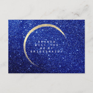 Convites Você será meu marinho Dourado do azul do brilho 