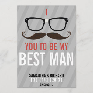 Convites Você será meu melhor Geek dos óculos de homem